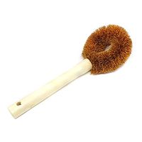 Honbay 1PCS Coconut Fiber Dish Brush Pot Brush Wooden Handle Pan Cleaning Brush Nonstick Pan Cleaner Dishwashing Brush for Kitchen
