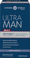 Vitamin World Ultra Man Max Daily Multivitamin | Feat. Zinc, Vitamins B, C, Beta-Carotene, Magnesium, Selenium | Health & Wellness Multi-Supplement Adding Nutritional Support for Men, 90 Caplets