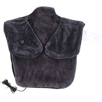 USB Heating Pad Vibration Massagers for Back Neck Shoulder 27" x 25" ,Flannel-Black