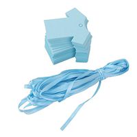 ROSENICE 100pcs Gift Tags, Baby Shower Party Favour Gift Tags Cloth Shape (Blue)