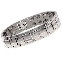 CMS MAGNETICS Novoa Men's Polished Titanium Magnetic Bracelet - 12,800 Gauss B246-0