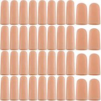 40 PCS Gel Finger Support Protector Gloves, Gel Finger Cots/Covers - Different Sizes Silicone Fingertips for Hands Cracking, Eczema Skin