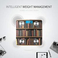 Books in Library Bookcase Digital Scales Body Digital Scales Body Bodyweight Scale Tracks 8 Key Compositions Analyzer Sync with Fitness Apps 400 Lbs