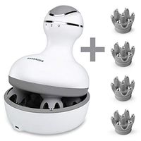 Electric Scalp Massager Portable Handheld Head Massager Scratcher with 4 Heads Deep Tissue Kneading 84 Nodes for Stimulating Hair Growth Stress Release Full Body Massage