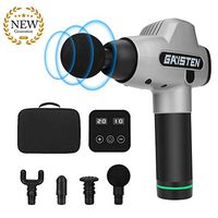 Massage Gun Quiet, Deep Tissue Massage Gun 20 Speed Adjustable, Powerful Percussion Massager for Deep Relaxation, Cordless Muscle Massager for Pain Relief Neck 4 Heads, 2 Ring with Case