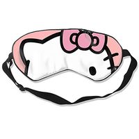 JINUNNU Mulberry Silk Sleep Mask and Blindfold Cute Hello Kitty Comfortable and Super Smooth Eye Mask with Adjustable Strap