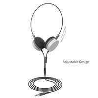 Wired Headphones Adjustable Music Headset Applies to Children,Teens and Adults,Portable Stereo Music Soft Ear Cushions Earbud with 3.5mm Jack,White