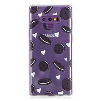 Cfrau Clear Case with Black Stylus Compatible with Samsung Galaxy Note 9,Women Girls Colorful Print Ultra Thin Shock Absorption Bumper Soft TPU Rubber Flexible Silicone Case,Cartoon Biscuits