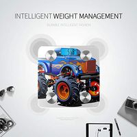 Cute Cartoon Monster Truck Digital Bath Scale Body Fat Analyzer Smart Weight Digital Scale Tracks 8 Key Compositions Analyzer Sync with Fitness Apps 400 Lbs