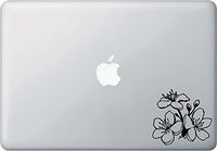 Yadda-Yadda Design Co. Cherry Blossom Corner - MacBook or Laptop Vinyl Decal Sticker - Copyright (3.5" w x 3" h) (Right) (Black)