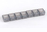 Weekly Pill Case/Box Portable Travel Medicine Organizer for Medication and Vitamin, Black