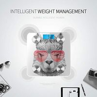 LYAOE Bluetooth Body Fat Scale Lama Love Portrait Sunglasses Handdrawn Smart Wireless Scale with LCD Display Measuring Body Weight Bmi and Health Digital Scale
