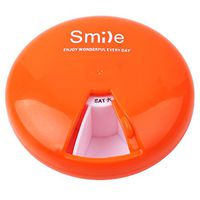 TraveT Portable Pill Case, 7-Day Pill Organizer with 360 Degree Rotation, Orange