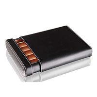 JUFU Cigar Box Cigar Box, Portable Cigar Box Humidor Cigar Set Lined Pine Black Can Hold 5 @@ (Size : 20x15x4cm)