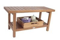 AquaTeak The Original 36" Spa Teak Shower Bench with Shelf and Large Tray