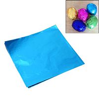 Haisiluo 100Pcs Metallic Aluminium Foil Chocolate Candy Wrapping Papers for Packaging Candies, Caramel and Chocolate Wedding Christmas Party Favors, DIY(Blue)