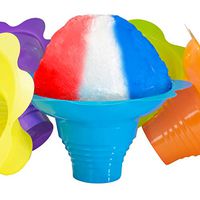 Super Cute Flower Cups 50 Pack. Colorful, Leak Proof Small Bowls Are Perfect Snow Cone Supply for Kids Birthday Party or Summer Cookout. Easy Grip, Reusable Bowl For Shaved Ice, Snacks or Ice Cream