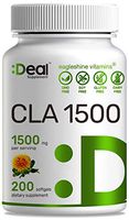 Deal Supplement CLA 1500mg Per Serving, 200 Softgels, Super Extra Strength 95% Conjugated Linoleic Acid from Safflower Oil, Manage Weight and Lean Muscle