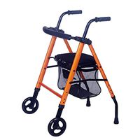Walkers Elderly Folding Shopping Cart Four-Wheeled Walk Shopping Cart Gift (Color : Orange, Size : 7858cm)