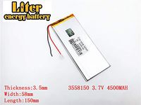 3.7V 4500mAh 3558150 Lithium Polymer Ion Rechargeable Battery Lithium Polymer Li-Po Battery for MP4 GPS MP3 Bluetooth Stereo DIY Gift