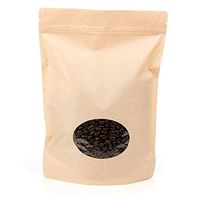 8 1/4" x 3 1/2" x 11 1/2" (Outer Dims) Kraft Stand Up Zipper Pouch Bags w/Oval Window (100 Pieces)