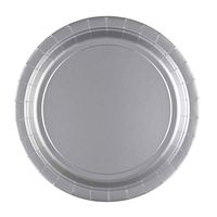 Amscan 55015.18 Luncheon Plates Party Supplies, One Size, Silver