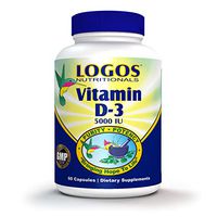 Logos Nutritionals - Vitamin D 3 - 90 Count - Strengthen Immunity, Improve Sleep, Strengthen Bones with 5000 IU's of The Sunshine Vitamin