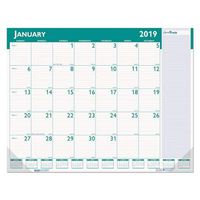 House of Doolittle Express Track Monthly Desk Pad Calendar, 13-Month Format, January-January, 2013-2014, 22" x 17", Teal