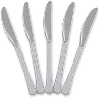 Extra Heavy Weight Plastic Knives | 20ct (Silver)