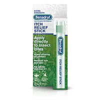 Benadryl Extra Strength Itch Relief Stick, Diphenhydramine Topical Analgesic and Zine Acetate Skin Protectant to Relieve Skin Itching and Pain, Travel Size, 0.47 fl. oz