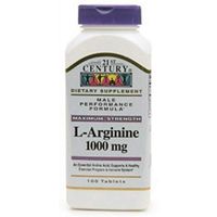 21st Century L-Arginine 1000mg, Maximum Strength 100 ea (Pack of 10)