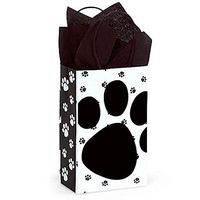 NW Pooch's Paws Paper Shopping Bags - Rose Size - 5 1/4 x 3 1/2 x 8 1/4in. - 50 Pack
