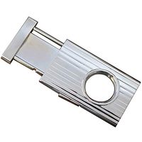 Prestige Import Group - Push Button Guillotine Cigar Cutter - Cuts up to 58 Ring Gauge - Color: Silver