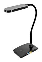 TW Lighting IVY-40BK The IVY LED Desk Lamp with USB Port, 3-Way Touch Switch, Black