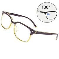 130° Elastic Multifocus Glasses Progressive Reading Glasses Blue Light Blocking 3 Power Focus Black Frame