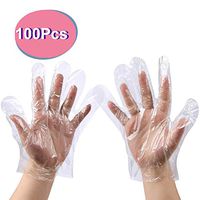 100 Pieces Disposable Clear Plastic Gloves,Disposable Polyethylene Work Gloves for Cooking,Cleaning,Washing,Painting,Hair Coloring