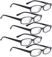READING GLASSES 5 pack Spring Hinge Small Readers for Women Reading (Black, 2.50)