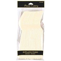 amscan Vanilla Creme Plastic Forks | Party Supply | 240 ct.