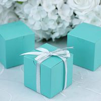 Efavormart 100 pcs of 3x3x3 Turquoise Favor Box for Candy Treat Gift Wrap Box Party Favor Boxes for Bridal Shower Wedding Party