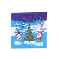 Fivtyily 60 Pack Disposable Christmas Napkins Dinner Party Decorate Supplies (Blue)