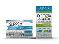 Vita360 Suprex Appetite & Stress Control 36 Vegan Capsules and Detox Complete 15 Day Fast Cleanse Colon Purifier 30 Vegan Capsules 2 Pack