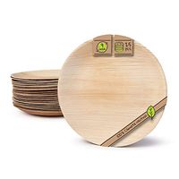 Naturally Chic Compostable Biodegradable Disposable Plates - Palm Leaf 9” Round Small Dinnerware Set - Eco Friendly Alternative - Party, Wedding, Event Plates (25 Pack)
