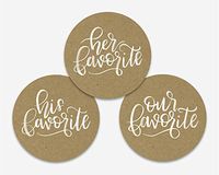 His Favorite & Her Favorite Wedding Stickers, Choose Your Colors, Wedding Favor Stickers (#488-2-WT-KR)