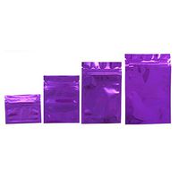 100 Pcs Colorful Mylar Aluminum Foil Zip Lock Bags Pouches Food Storage Pouch Moisture Proof Bags Keep Aroma Zip Lock Pouch (7.5x10 cm(2.95"x3.94"), Purple)