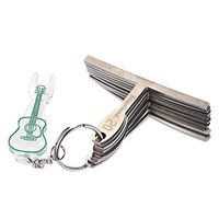 K2Market 9pcs Guitar Bass Understring Radius Gauge Luthier Stainless Steel Tool Set Bridge Saddle Adjustment with Pin Puller 9pcs CN -