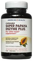 American Health Super Papaya Enzyme Plus Chewable Tablets, Natural Papaya Flavor - Promotes Digestion & Nutrient Absorption, Contains Papain & Other Enzymes - 180 Count, 60 Total Servings
