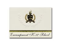 Signature Announcements Encampment K-12 School (Encampment, WY) Graduation Announcements, Presidential style, Basic package of 25 with Gold & Black Metallic Foil seal