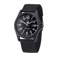 Fxbar,Quartz Casual Mens Watches Handmade Woven Band Analog Wrist Watch Arabic Numerals Dress Watch(Black)