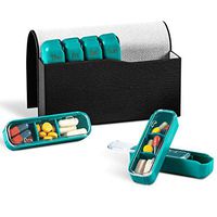 Pill Organizer 3 Times a Day with PU Leather Case, YOCEAN Small Weekly Pill Box, 7 Day Vitamin Containers, Portable Travel Medication Pill Case，Med Case for Fish Oils, Daily Pill Holder for Supplement