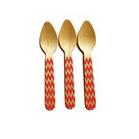 Perfect Stix Chevron Spoon 110 36-Pink Printed Wooden Spoons with Pink Chevron Pattern, 4.5" (Pack of 36)